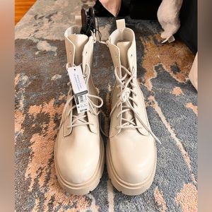 Cream No Boundaries Combat Boot NEW